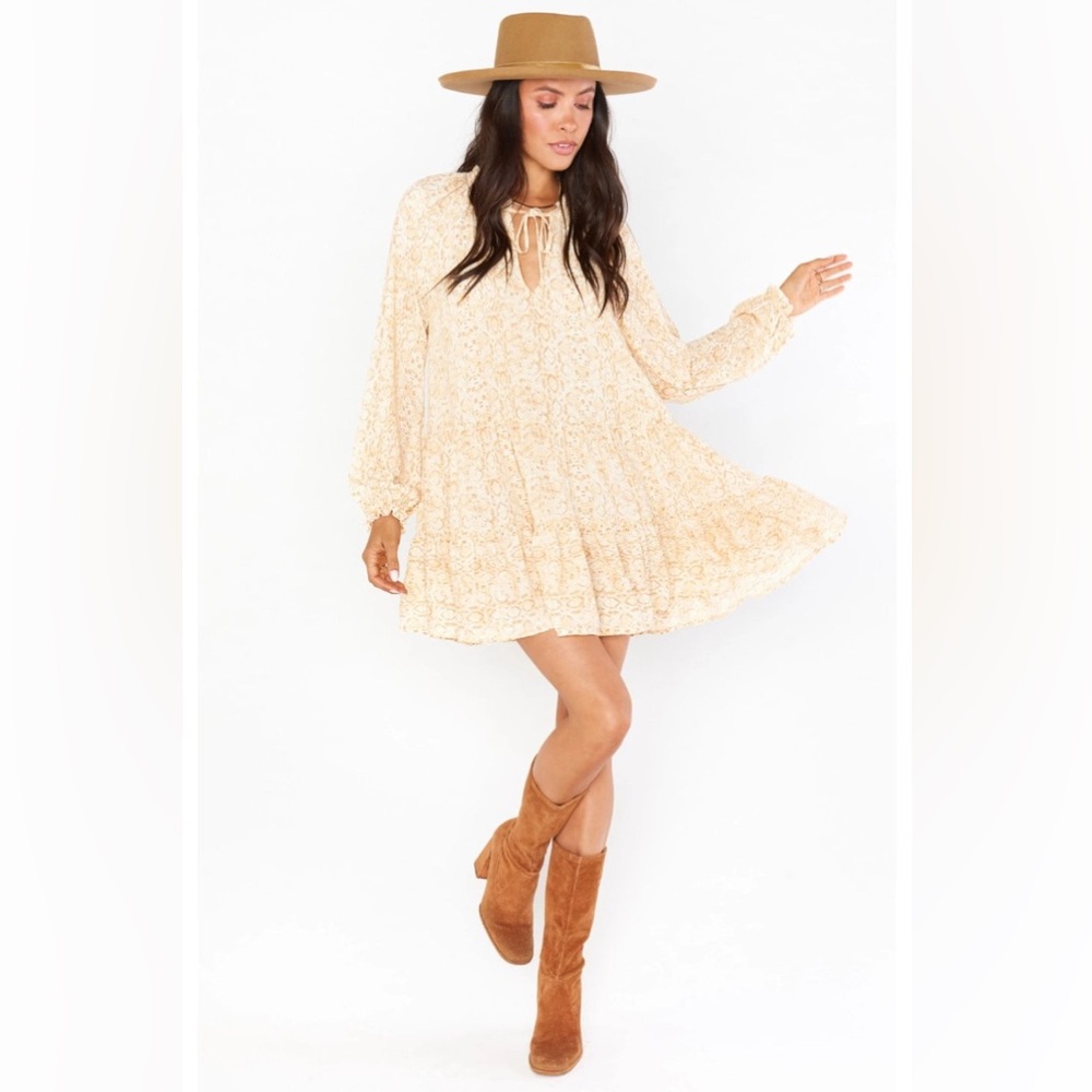 SHOW ME YOUR MUMU Birdie Snake Print Mini Dress | Size Small | Revolve\Saks